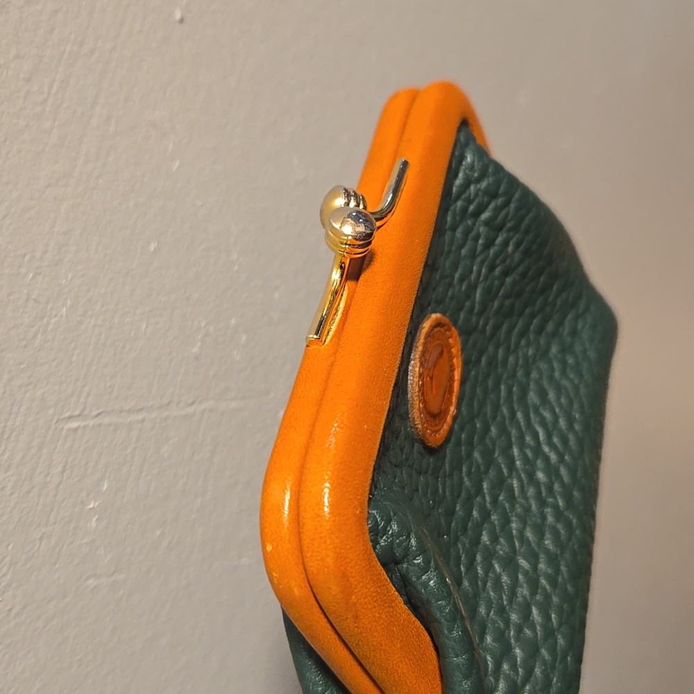 Dooney & Bourke Green and Tan Leather Wallet - Picture 5 of 12